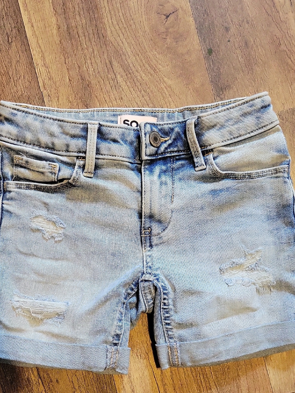 Distressed Denim Shorts